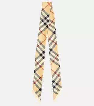 Шарф из шелкового твила в клетку burberry Burberry, бежевый