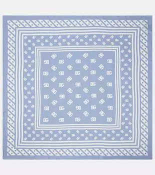 Шарф из шелковой саржи DG Dolce&Gabbana, цвет dg bco f.azzurro