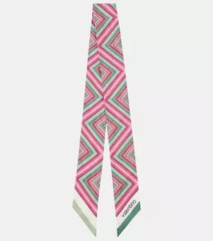 Шарф из шелковой саржи с шевронным узором Valentino, цвет multicolors