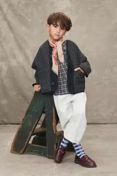 Шарф из шерсти с принтом ZARA, экрю