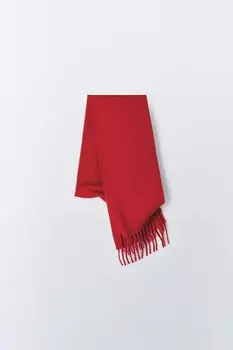 Шарф из шерсти ZARA, красный
