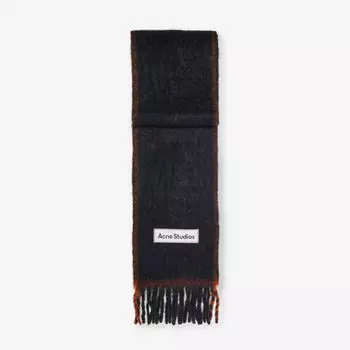 Шарф из шерстяной смеси с фирменной аппликацией Acne Studios, черный