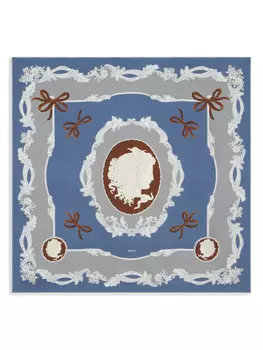 Шарф из шёлка твила Versace, синий