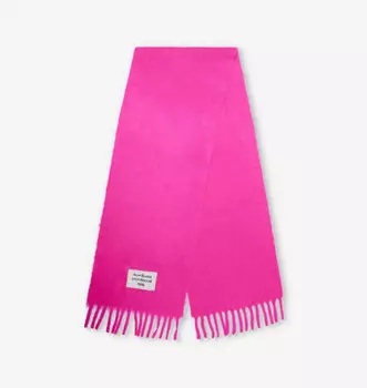 Шарф из смеси альпаки и бахромы Brand-Patch Acne Studios, розовый