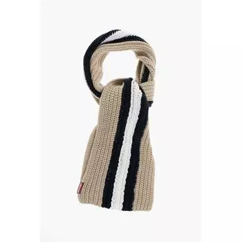 Шарф из смеси альпаки с контрастной полосой Dsquared2, Beige