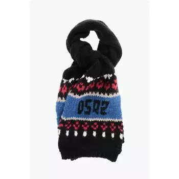 Шарф из смеси альпаки с мотивом Фэйр-Айл Dsquared2, Multicolor