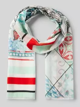 Шарф из смеси хлопка и шелка Marc Cain, экрю