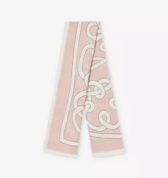 Шарф из смеси хлопка и шелка с фирменным принтом Chloe, мультиколор