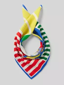 Шарф из смеси хлопка и шелка с узорчатым принтом, модель «ВЕСНА» Polo Ralph Lauren, синий