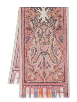 Шарф из смесового кашемира с принтом пейсли ETRO, бежевый