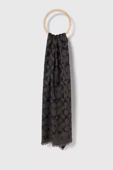 Шарф из смесового шелка Coach, черный