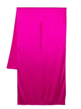 Шарф из смесового шелка с вырезом Gianluca Capannolo, розовый