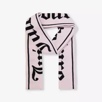Шарф из смесовой шерсти с контрастным логотипом Juicy Couture, красный