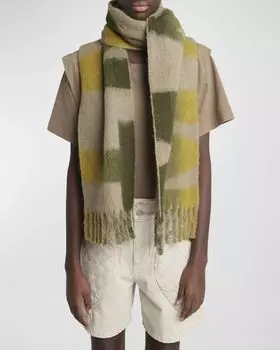 Шарф из смесовой шерсти с логотипом Loliana Isabel Marant, цвет Khaki