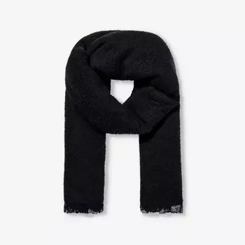 Шарф из смесовой шерсти с текстурой букле Melt Rick Owens, черный