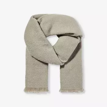 Шарф из смесовой шерсти с текстурой букле Melt Rick Owens, цвет pearl