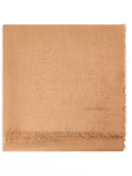 Шарф из смесовой шерсти с вышитым логотипом TOM FORD, нейтральный