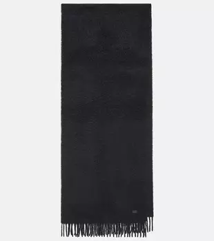 Шарф из смесовой шерсти Saint Laurent, черный