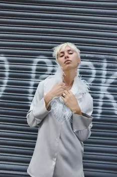 Шарф из вискозы с перьями ZARA, белый