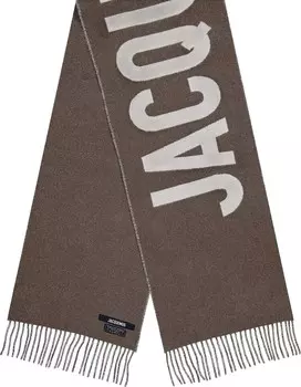 Шарф Jacquemus Fringe Logo 'Multicolor/Brown', коричневый