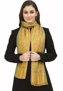 Шарф KASHMIRI HAND KANI Avant-Garde Paris, цвет mustard