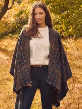 Шарф-кейп в клетку Montieth Barbour, зеленый/мульти