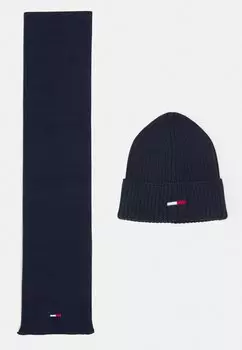 Шарф КОМПЛЕКТ УНИСЕКС ШАПКА И ШАРФ FLAG Tommy Jeans, темно-синий