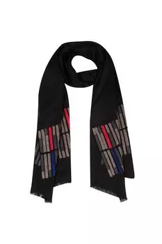 Шарф «Космос» из кашемира и шерсти мериноса Pure Luxuries London, черный