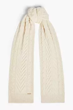 Шарф косой вязки из смеси мериносовой шерсти и кашемира ZIMMERMANN, экру
