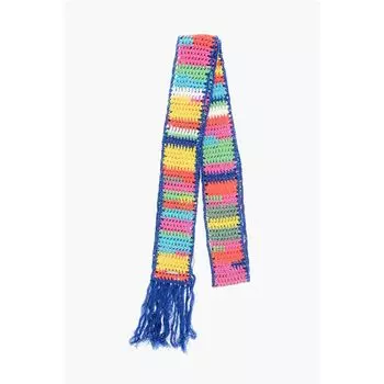 Шарф крючком с разноцветной бахромой Dsquared2, Multicolor