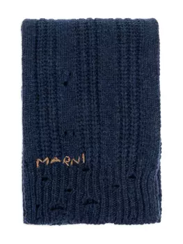 Шарф крупной вязки Marni, синий