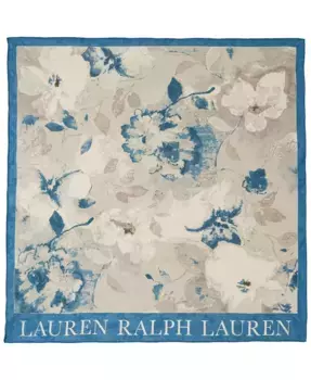 Шарф квадратный с цветочным принтом Lauren Ralph Lauren, синий