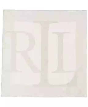Шарф квадратный с принтом логотипа Lauren Ralph Lauren, белый