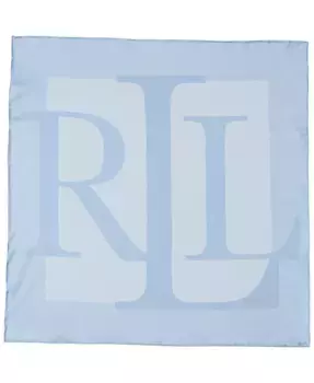 Шарф квадратный с принтом логотипа Lauren Ralph Lauren, синий