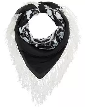 Шарф LAUREN Ralph Lauren Valerie Embroidered Square Wit, черный