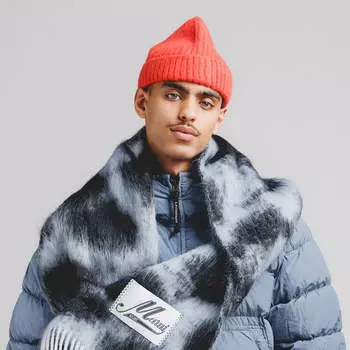 Шарф leopard wool blend scarf Marni, синий