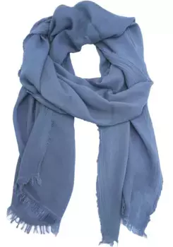 Шарф leslii, базовый шарф с небольшой бахромой по краю, джинсовый