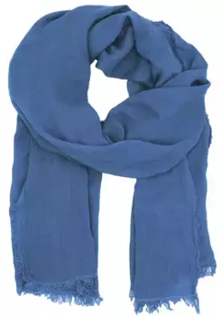 Шарф leslii, базовый шарф с небольшой бахромой по краю, синий