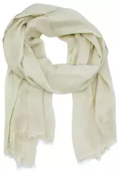 Шарф leslii, базовый шарф с небольшой бахромой по краю, кремовый
