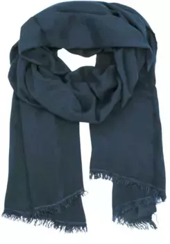 Шарф leslii, базовый шарф с небольшой бахромой по краю, синий