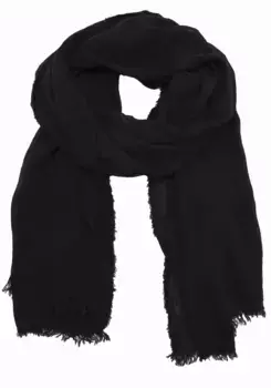 Шарф leslii, базовый шарф с небольшой бахромой по краю, черный