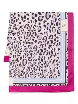 Шарф LIU JO с леопардовым принтом, розовый