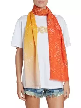 Шарф LOEWE x Paula's Ibiza с омбре и анаграммой Loewe, оранжевый