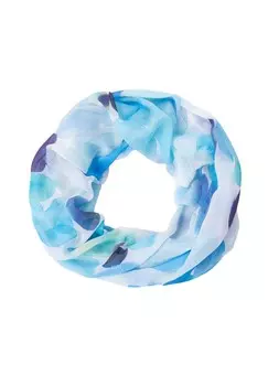 Шарф LOOP ROSIE Тонкий, легкий женский круглый шарф с овальным узором из вискозы/шелка Seasons of April, синий