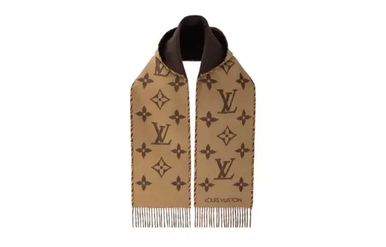 Шарф Louis Vuitton с логотипом, коричневый