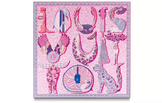 Шарф Louis Vuitton шелковый, розовый