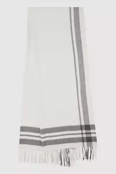 Шарф Martina из клетчатой овчины Reiss, серый
