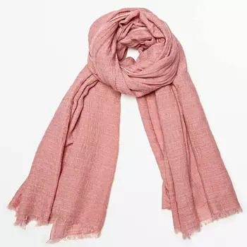 Шарф Massimo Dutti Cotton And Linen Blend, розовый