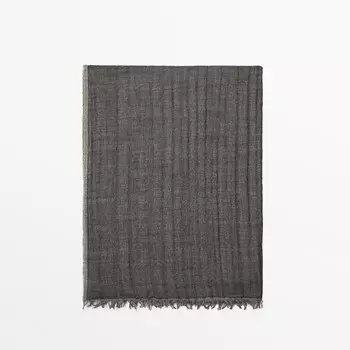 Шарф Massimo Dutti Flecked Wool Blend, серый