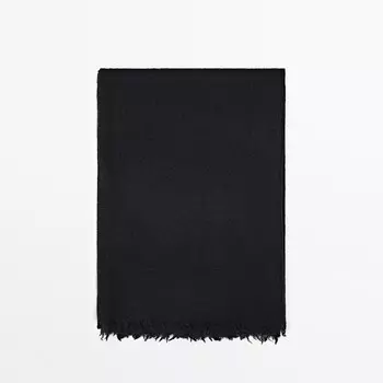 Шарф Massimo Dutti Wool, черный